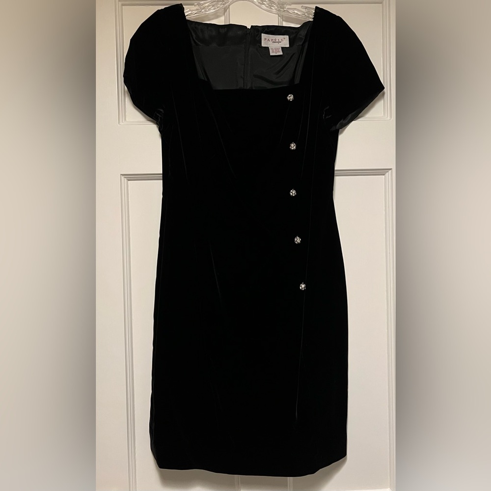 BLACK VELVET DRESS by PAPELL size 12